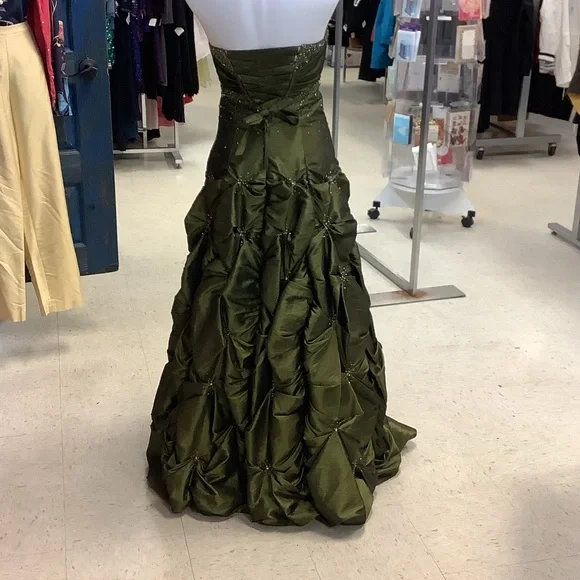 Maggie Sottero Strapless Green Prom Gown - Picture 2 of 8